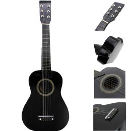 Cables 23 Inch Folk Acoustic Guitar Music Instrument Mini Guitar for Beginner Children Music Lover Guitar(black/red)