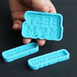 I LOVE U Silicone Mold BEST MOM DAD Epoxy Resin Mold Letter Keychain Mold 40GB