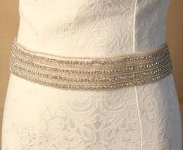 Wedding Bridal Belt Sash Crystal Pearl Beadings Wedding Bridal Sash Handmade Real Pos6590351