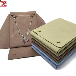 New High-End Microfiber Jewelry Necklace Bag Pearl Storage Bag Portable Jewelry Roll Pendant Bag Snap Bag