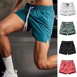 Men's Shorts Three-quarter Pants Summer Sport With Elastic Drawstring Waist Zipper Pockets Wide Leg Design Casual For Active