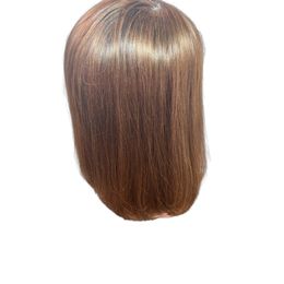 8"X8" Brown Virgin European Human Hair Topper Silk Top Multidirectional Skin Sheitels Kosher Hairpiece for Jewish Women