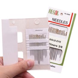 16pcs/Bag Tail Gold Plated Hand Sewing Needles Large Eye Thick Sewing up Needle Embroidery Mending Quilt Hand Sewing Combination