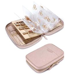 Jewellery Boxes Portable travel Jewellery bag and mini storage box suitable for womens earrings necklaces Organisers home stands and display of womens accessories