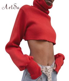 FashionArtsu Red Sexy Long Sleeve Crop Top Tshirt Women Girl Power Turtleneck Stranger Things T Shirt Tee Shirt Femme Asts20252 J5287031