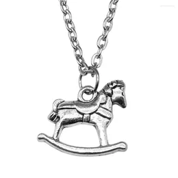 Pendant Necklaces 1pcs Rocking Horses Toy Male Necklace Accessories Jewelry Materials Crafts Chain Length 43 5cm