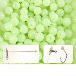 3mm-8mm Luminous Fishing Beads Fishing Space Beans Round Float Balls Light Glowing for Outdoor Fishing Accessories 100pcs