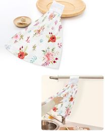 Flowers Foliage Hand Towel for Bathroom Kitchen Absorbent Hanging Towels Microfiber Soft Kids Handkerchief