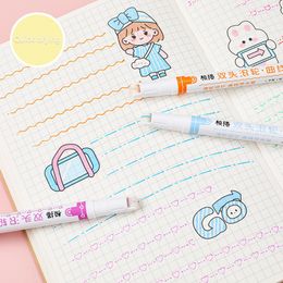 Marking Portable Teens Cute Heart Pattern Scrapbook Highlighter Pen with Roller Tip Study Supplies