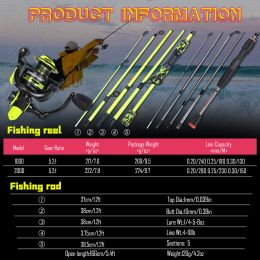 Sougayilang Fishing Rod Set 1.7m Spinning Rod and 1000~2000 Series Spinning Reel Max Drag 5kg for Freshwater Bass Pike Fishing