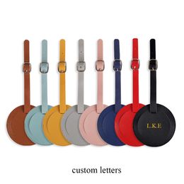 Fancy Lovely Round Luggage Tag Custom Letters Popular Travel Accessories Suitcase Baggage Card Tag DIY Personalise Initials Gift