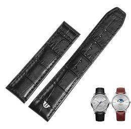 For MAURICE LACROIX Eliros Watchband First Layer Calfskin Wrist Band 20mm 22mm Black Brown Cow Genuine Leather Strap Watch Bands8431505