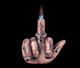 Creative Middle Finger Jet Torch Lighter Metal With Sound Windproof Straight Flame Refillable Butane Gas Cigarette Lighter Wholesa8778835