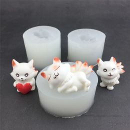 Nine Tailed Foxes Silicone Moulds Epoxy Resin Mould DIY Candle Moulds Table Ornament Making Tool for Making Craft Supplies