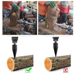 50/42/32mm Firewood Splitter Drill Bit Shank Wood Cone Reamer Punch Driver Step Multifunctional Drill Bit Hand Tools Splitters