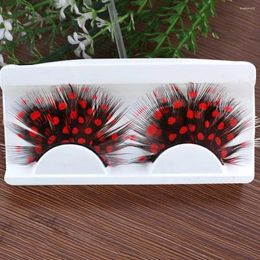 False Eyelashes 1Pair 3D Colourful Fake Lashes Soft Fluffy Artificial Coloured Feather Extension Halloween Cosplay Makeup