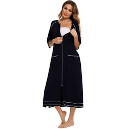 Maternity Clothes Women Zip Shirts Pyjamas Home Wearing Pregnant Mother Three Quarter Sleeve Sleepwear Nursing Breastfeeding