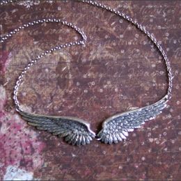 Vintage Angel Wings Feather Choker Big Pendant Aesthetic Link Chains Statement Necklace for Women Collar Bib Wedding Tribal Gift