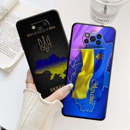 Ukraine Flag Badge Pattern Phone Case For Mi Poco X3 NFC X4 M3 M4 Pro 5G C40 F3 F4 GT F1 fundas C40 for Mi 11T 11 Black Cover