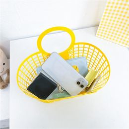 Bathroom Shower Hollow Storage Basket Desktop Child Portable Baskets Sundries Toy Snack Plastic Hanging Organiser Panier