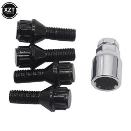 1 Set M12 x 1.5 4+1 Aluminium Alloy Wheel Lock Bolt Tyre Anti-theft Screws Nut For BMW E30 E36 E46 E90 2003 2004 2005 2006-2013