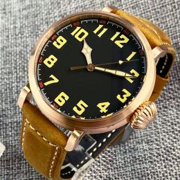 Tandorio Cusn8 Real Bronze PT5000 NH35A Automatic Watch for Men Vintage Pilot Waterproof 10Bar Diver Clock 47mm Sapphire Lume