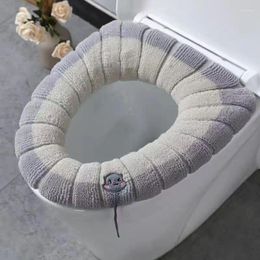 Toilet Seat Covers 16 Colors Thickened Stretchable Knitting Cartoon Cushion Soft Washable Pads Bathroom Decoration