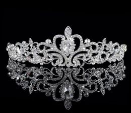 Shining Beaded Crystals Wedding Crowns Bridal Crystal Veil Tiara Crown Headband Hair Accessories Party Wedding Tiara5038607