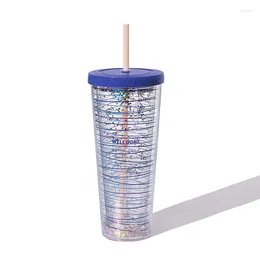 Mugs Cup With Lid And Straw - Coffee Travel Mug Insulated Cute Water Bottles Adult Cups Lids Straws Plastic Tumblers