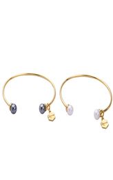 Cooper Open Cuff Bracelets Simple Simulated Pearl Ball Beads Adjustable Bangles For Women Fashion Jewelry Whole1270345