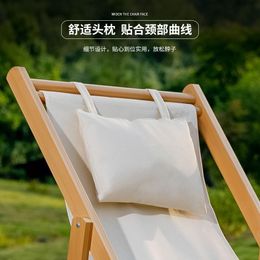 Folding Beach Chair Lounge Chair Balcony Lunch Break Sun Home Comfortable Casual Reclining Chair Outdoor Portable Stool