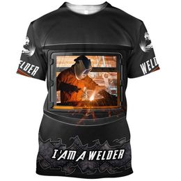 3D Digital Welder Tool Printing Short-sleeved Welder Popular Oversized Harajuku Hot T-Shirt Trend Super Personality Clothing