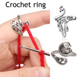 Open Ring Crochet Tool Knitting Loop Knitting Finger Ring Wear Thimble DIY Thread Ring Adjustable Sewing Accessories