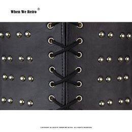 Gothic Elastic Belts for Woman Sexy Black Pu Leather Wide Corset Belt Female Cinturones Para Mujer Cummerbund Waistband VD3555