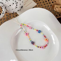 1Pc New Trendy Mobile Lanyard Phone Charm Bead Letter Phone Chain Jewelry Women Anti-Lost Lanyard Gifts Bag Accessories