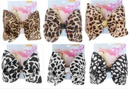 NEW jojo swia 8 inch Large Leopard Bowknot print Ribbon hair Bows With Clips For Kids Girls Boutique Hair Clips Hair Accessories 88236382