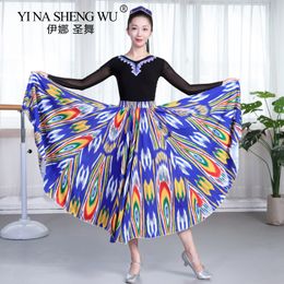 New Chinese Traditional Costume Stage Dance Wear Folk Costumes Performance Festival Tibetan Outfit Long Skirts for Women Dancing