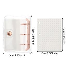 1PC Creative 3 Hole Mini PVC Loose-leaf Notebook Cover DIY Hand Account Diary Portable Notebook Clip Refill School Stationery