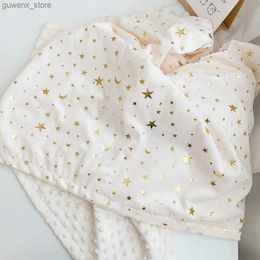 Cobertores que abrangerem cobertor de bebê inverno lã de lã de lã recém -nascida capa de carrinho de bebê confortável colcha de cama infantil swaddle embrulho de crianças manta y240411