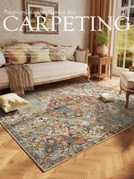 Ethnic Vintage Carpets for Living Room Home luxury Non-slip Floor Mat Large Area Bedroom Bedside Carpet Decor American Rug