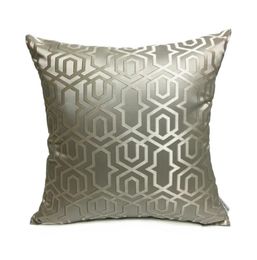 Contemporary Grey Geometric Throw Pillow Case Modern Square acquard Woven Home Floor Sofa Cushion Cover 18x18inch Sell by 1 piece7280394