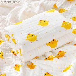 Blankets Swaddling 110 * 110cm 4-layer baby cotton blanket fine cotton cloth baby towel bag baby boy and girl Gauze Y240411