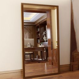 Dressing Full Body Mirror Aesthetic Nordic Wooden Korean Interior Mirror Big Interior Light Makeup Large Specchio Wall Decor