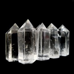 Decorative Figurines Natural Clear Quartz Tower Hand Carved Polished Crystal Points Wand Healing Stones Gemstones For Gifts Home Decorations