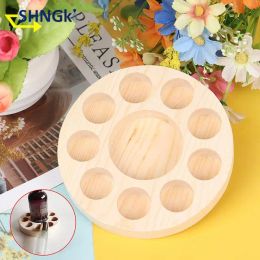 10 Holes Essential Oil Box Wood Storage Case Holds Wooden Bottles Roller Balls Perfume Storage Stand Displaying Rack