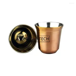 Tumblers 50pcs Stainless Steel Double Wall Coffee Cup Beer Tea Cups 80ml Beverage Drinking For Cafe Restaurant Bar