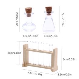 1Set 1:12 Dollhouse Miniature Test Tube Measuring Cup With Rack Laboratory Model Decor Toy Doll House Accessories