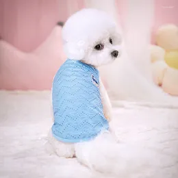 Dog Apparel Puppy Clothes Summer Simple Sling Thin Style Breathable Mesh Small And Medium-sized Gril Gog Or Cat