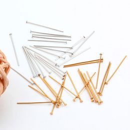 50Pcs New Metal 0.8*28mm Eye Flat T Head Pins Headpins For Jewelry Findings Making Bead DIY Supplies