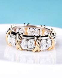 Star with XO-shaped diamond ring female 18k gold rose gold super amphibole ring9757415
